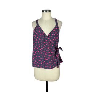 CHELSEA28 Floral Wrap Top Tank Summer Chic NWT Pink Purple Vibrant Boho Color M